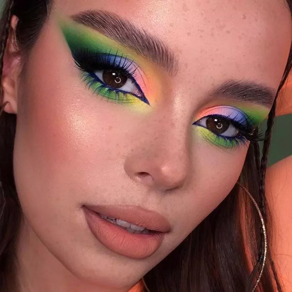 Stylish and special Makeup models with colorful eyeshadow