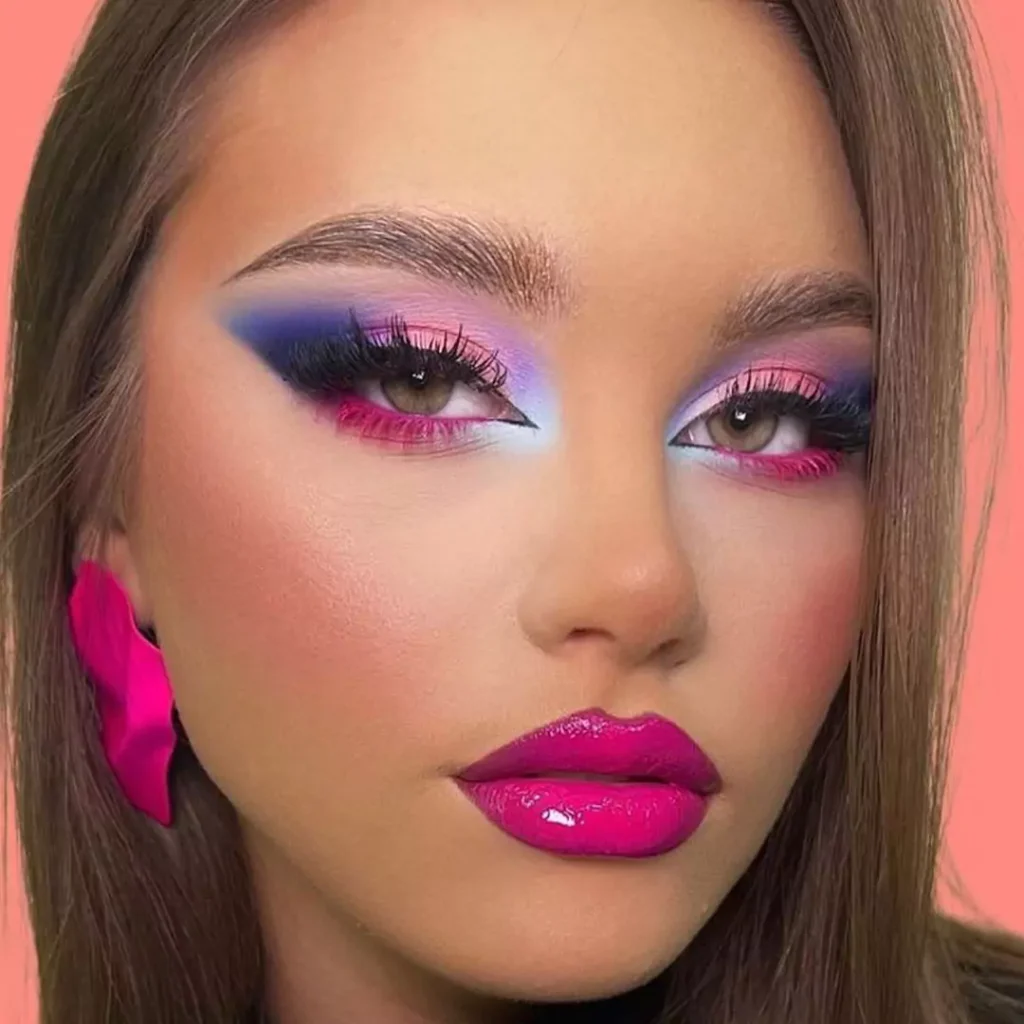 Stylish Makeup models with colorful eyeshadow