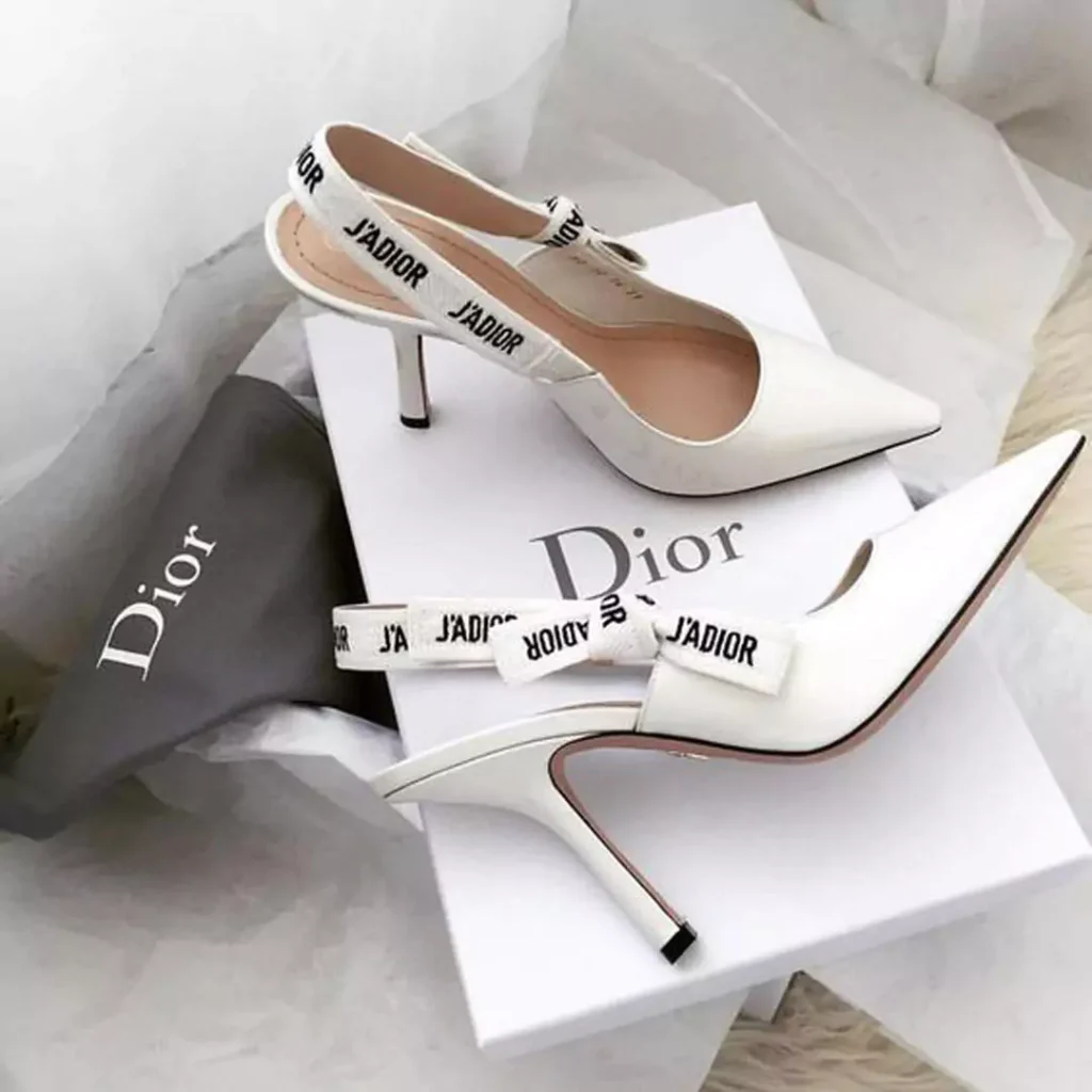 DIOR white heels outfit