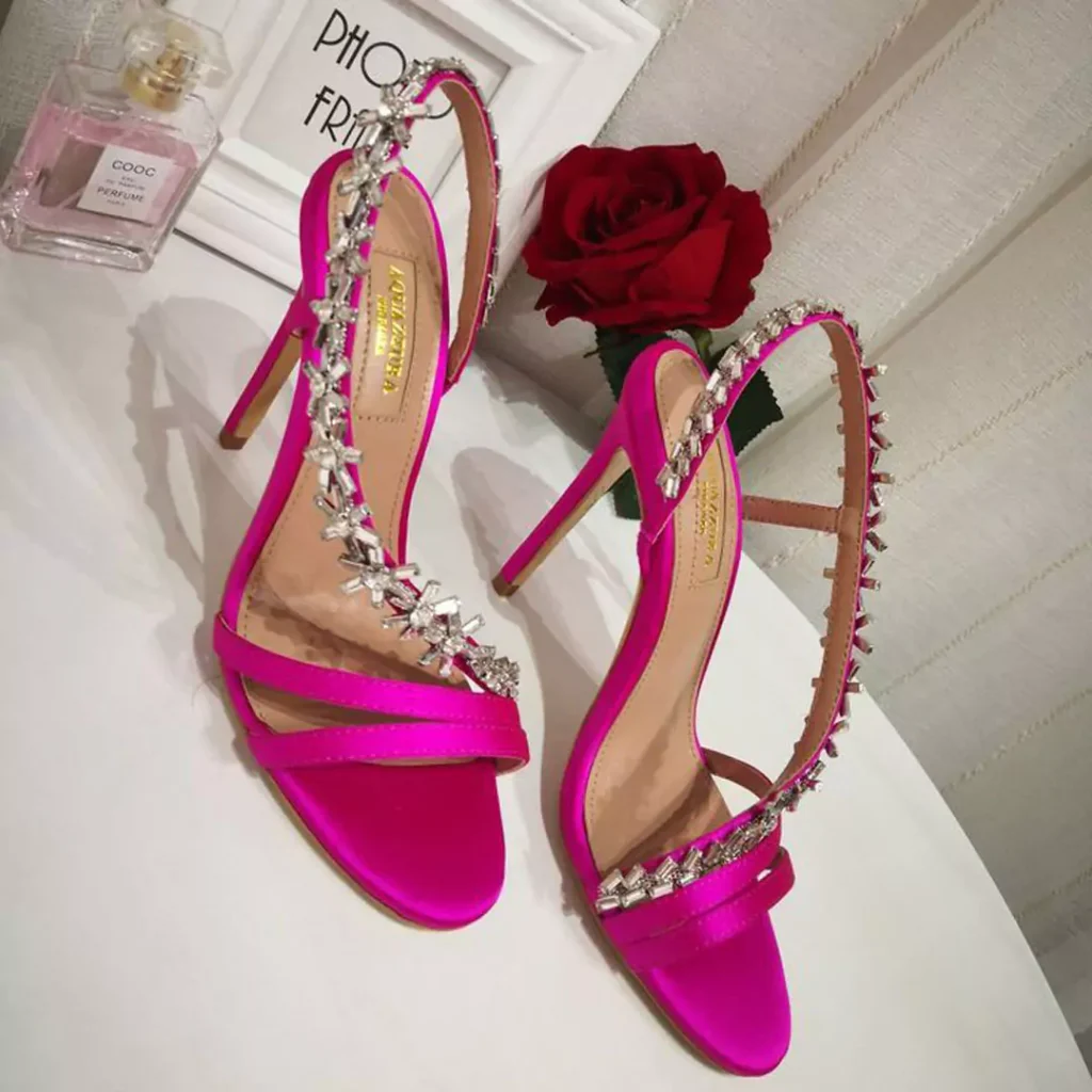 attractive pink high heels