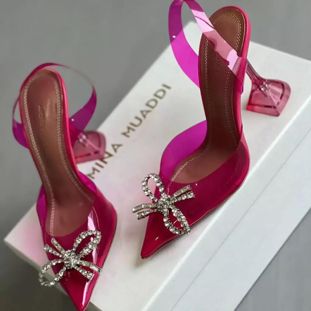 stylish pink high heels