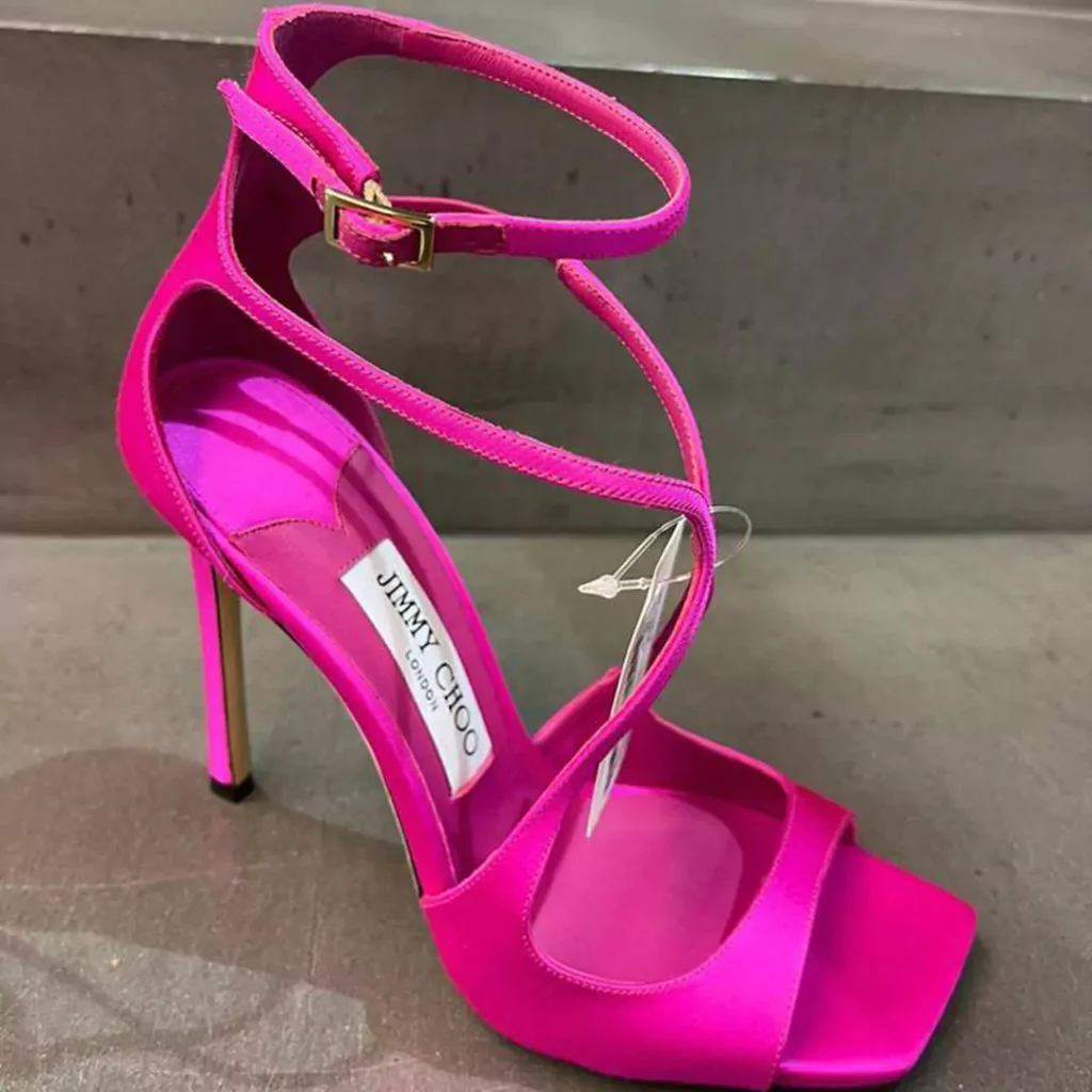 eye-catching pink high heels