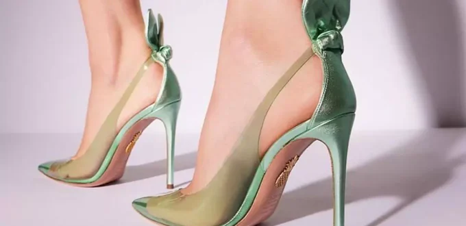 special green high heels