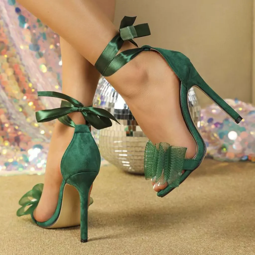 new green high heels