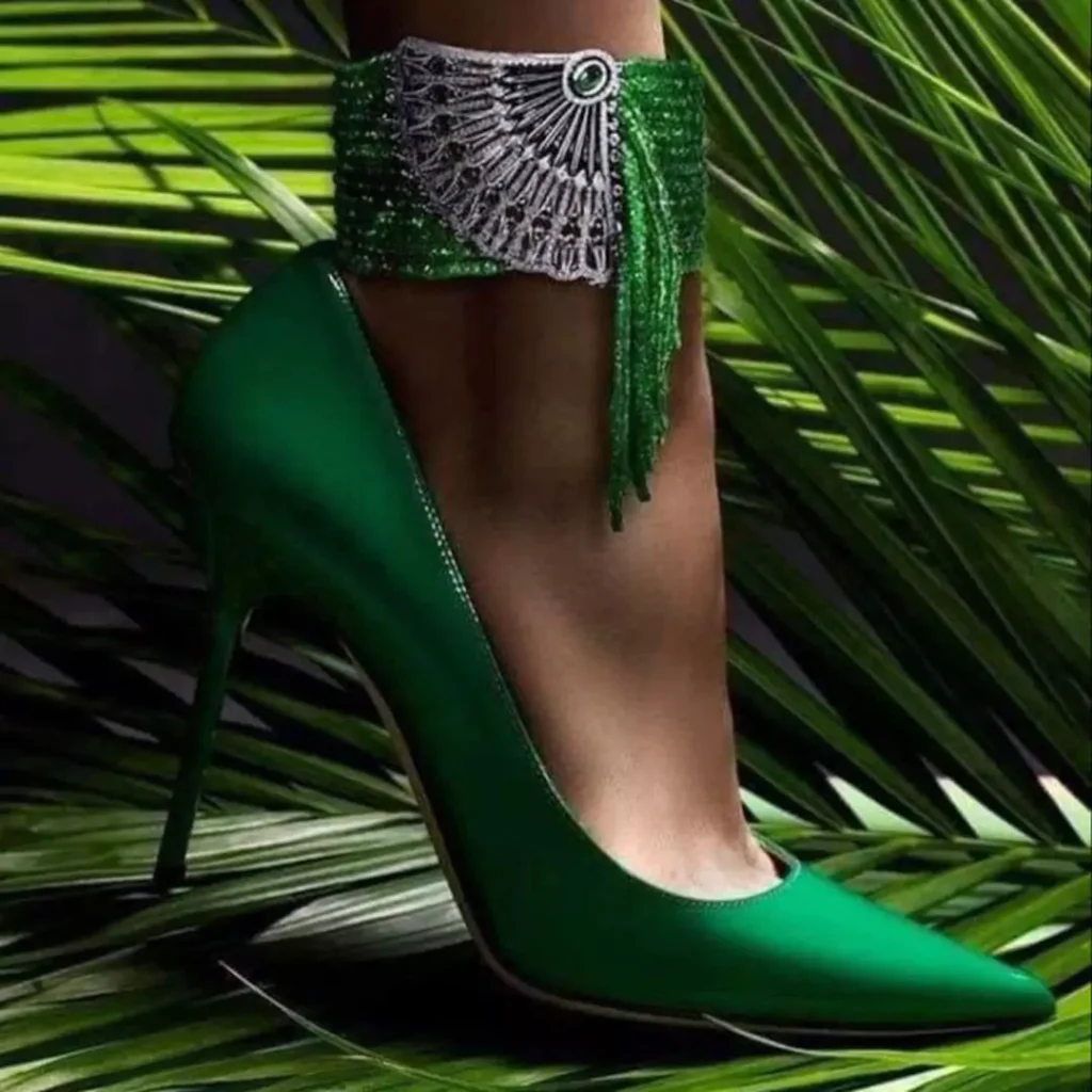 chic green high heels