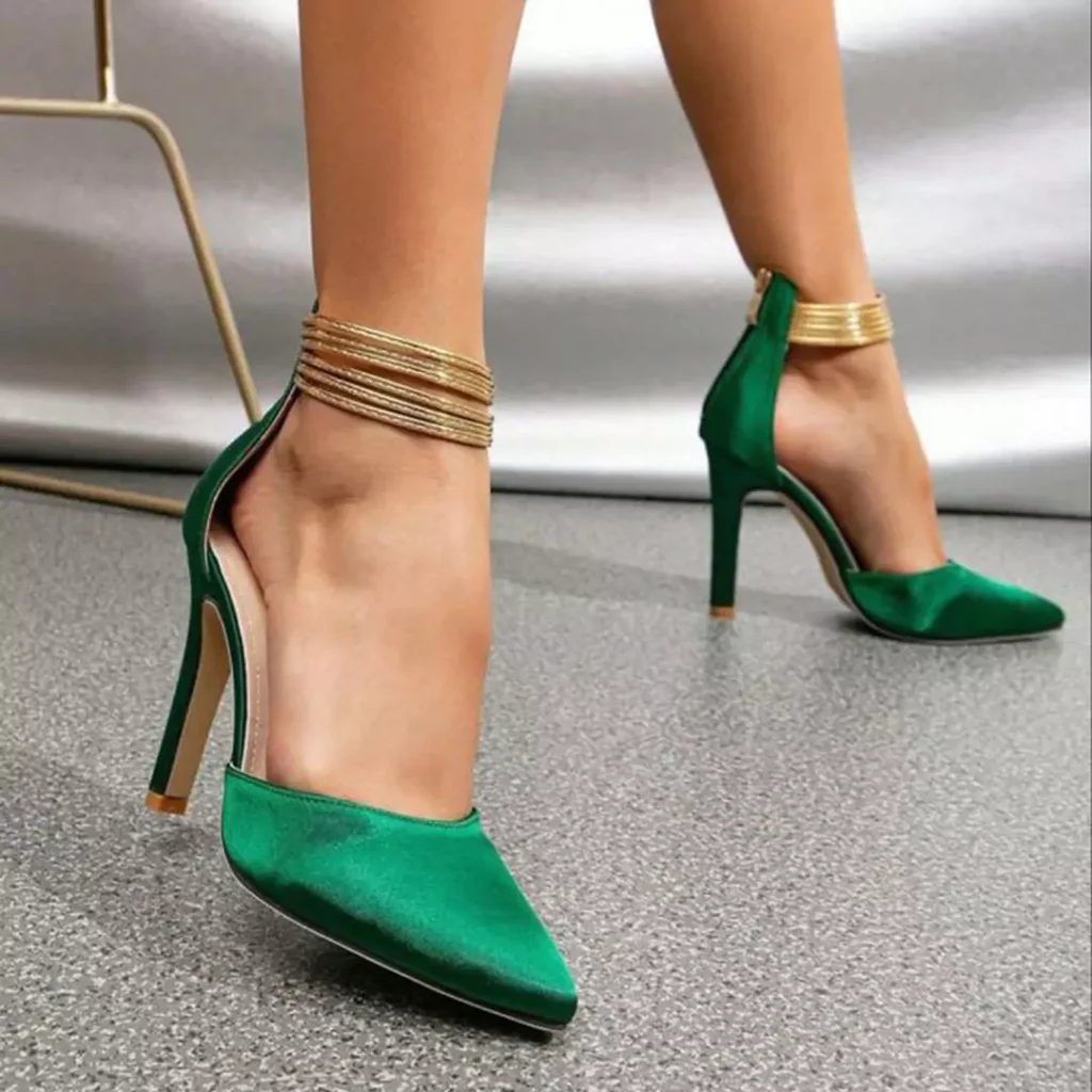 classy green high heels