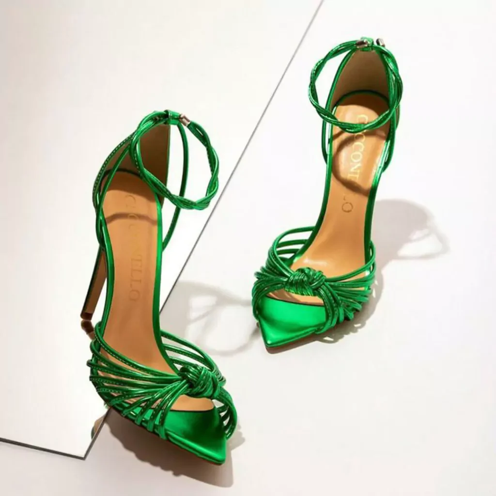 modish green high heels