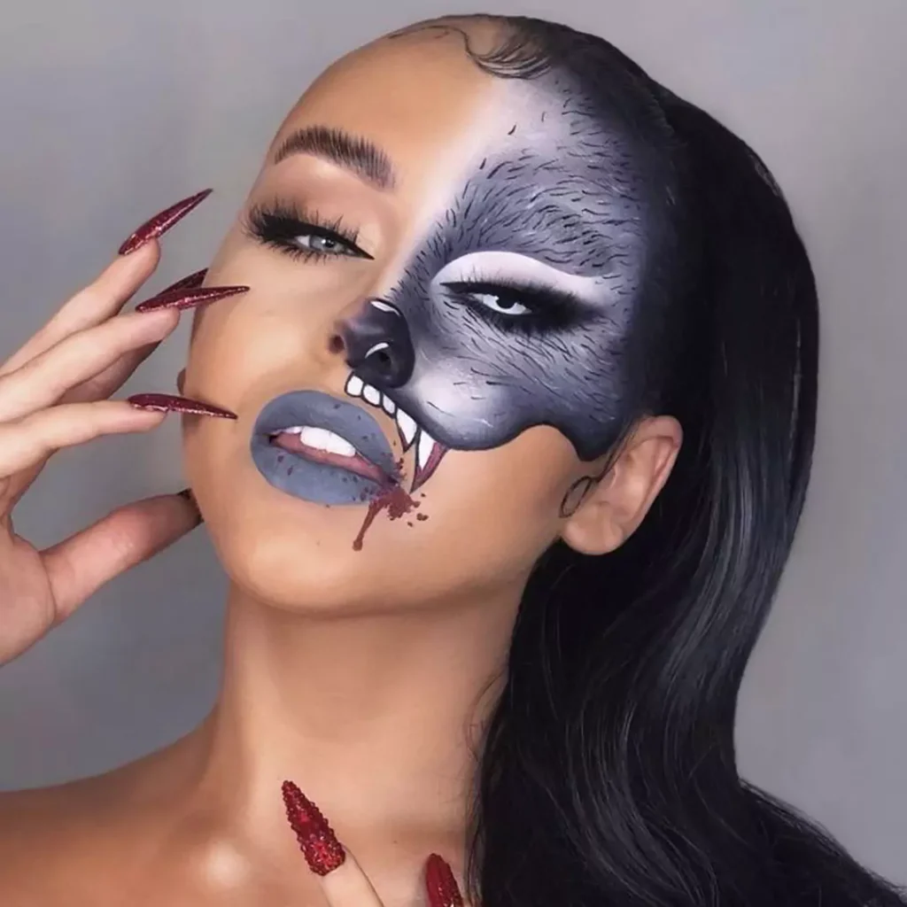 Deceptive makeup models for Halloween