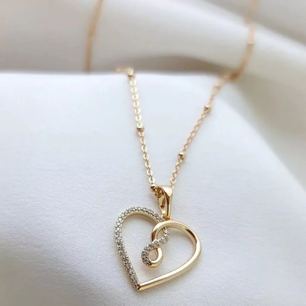 Modern heart necklaces