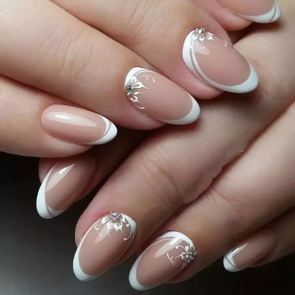 Modern bridal nail design