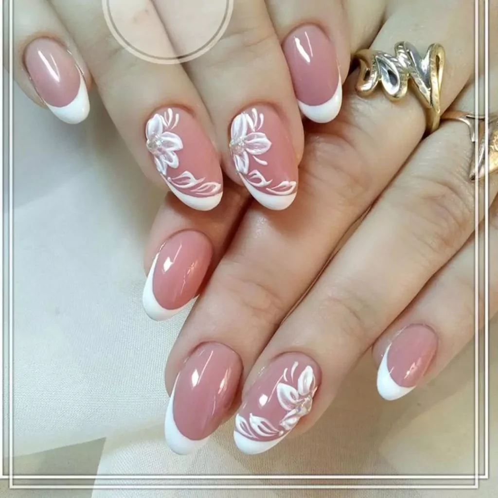 Stylish bridal nail design