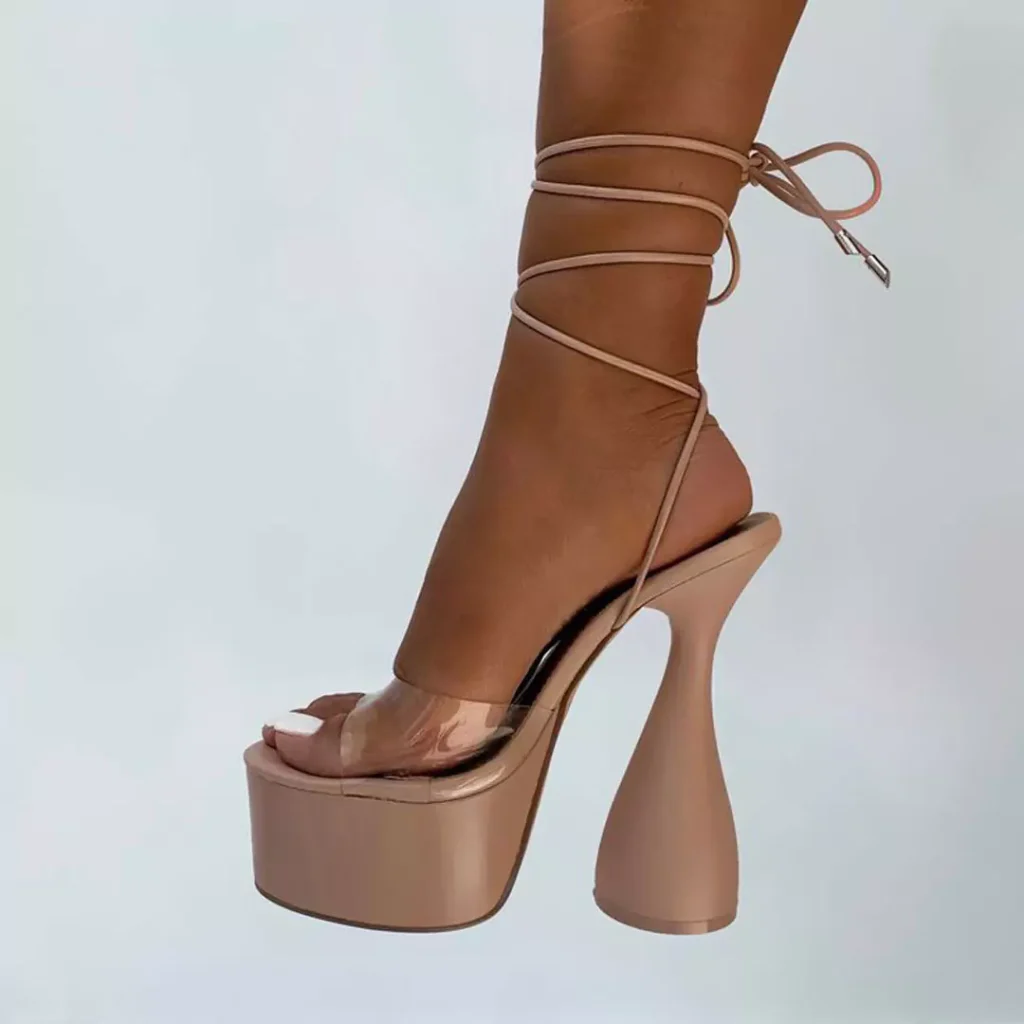 attractive nude heels outfit