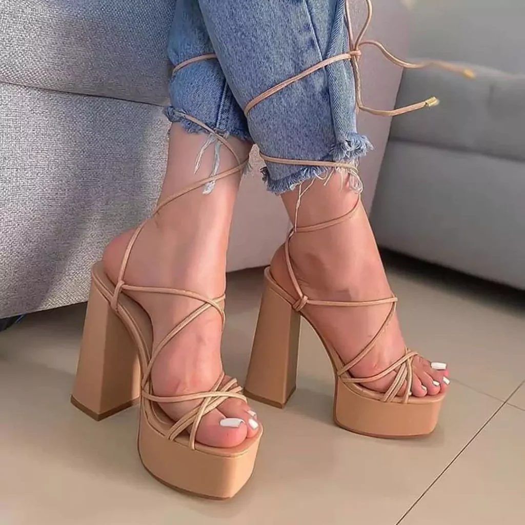 classy nude heels outfit