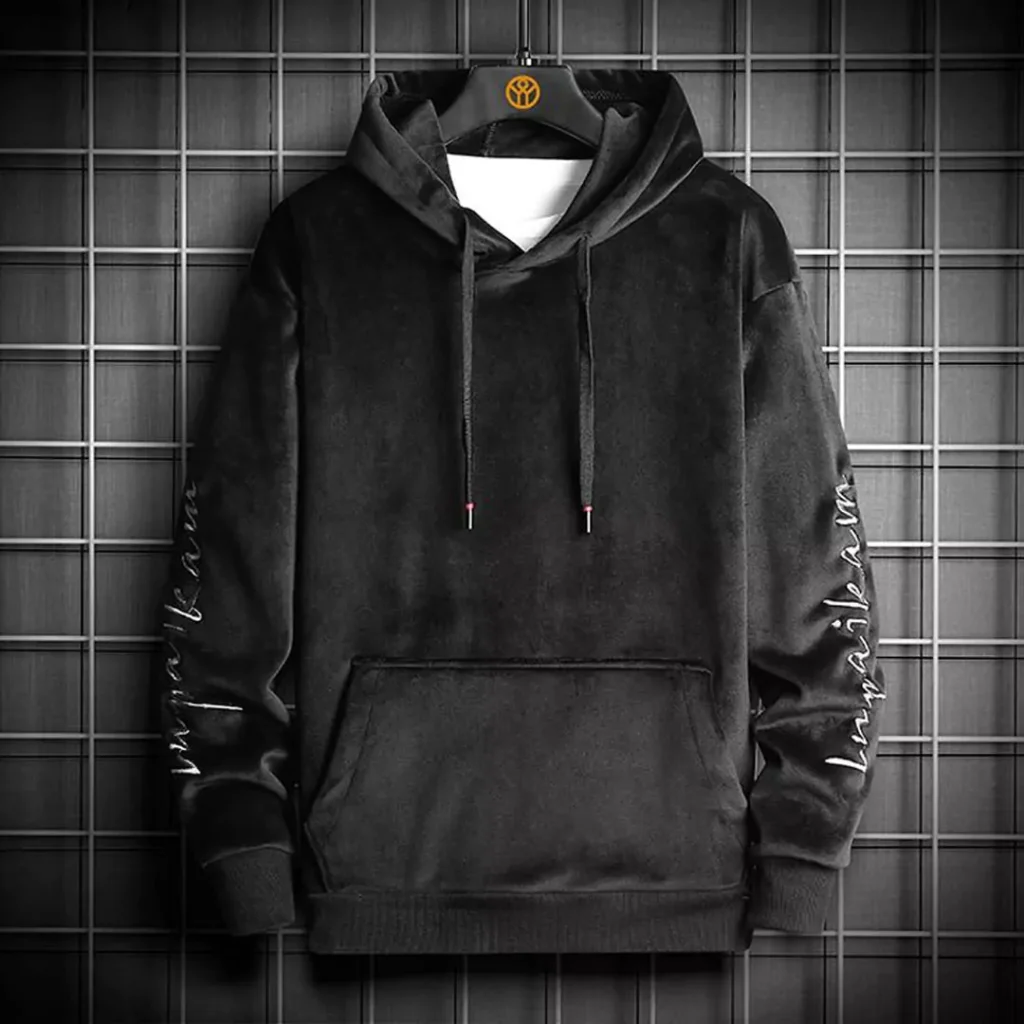 modish black hoodie outfit for men