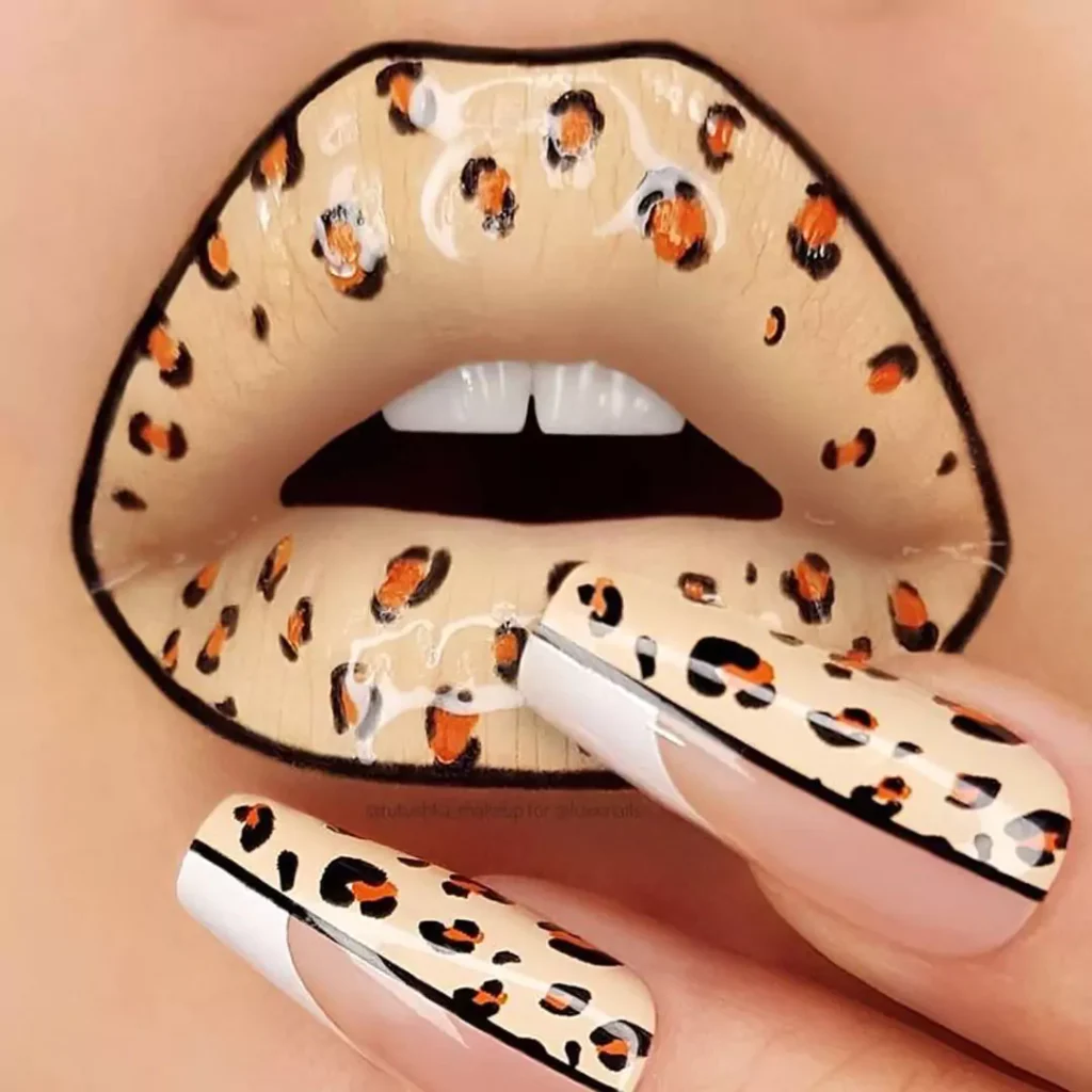 Stylish and special Leopard lip makeup