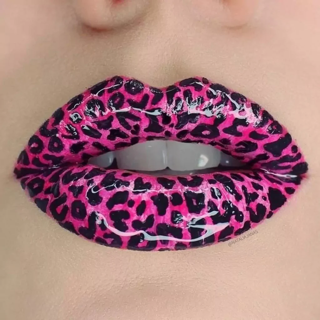 Stylish Leopard lip makeup