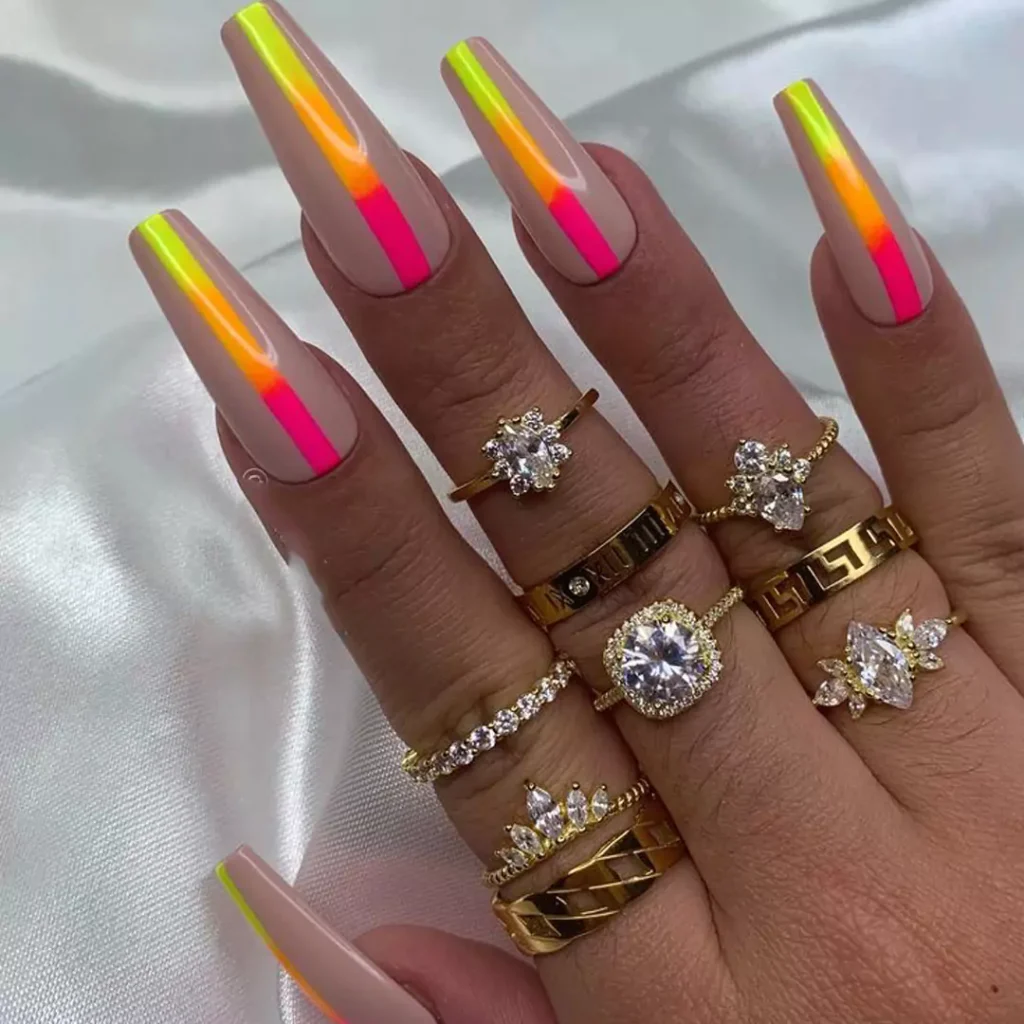 Delicate Neon nail designs