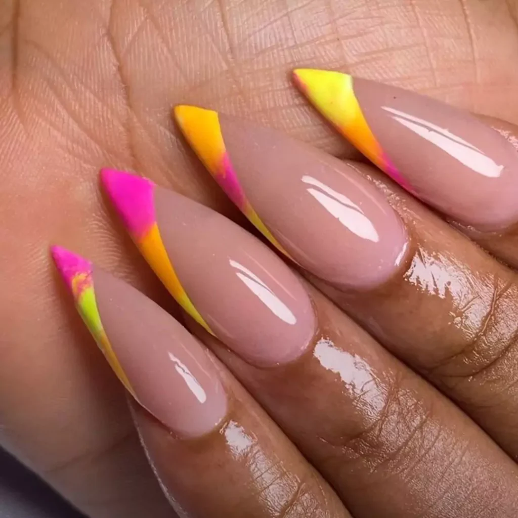 Attractive and special Neon nail designs