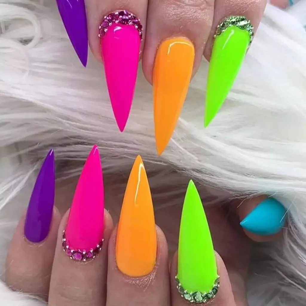 Stylish Neon nail designs