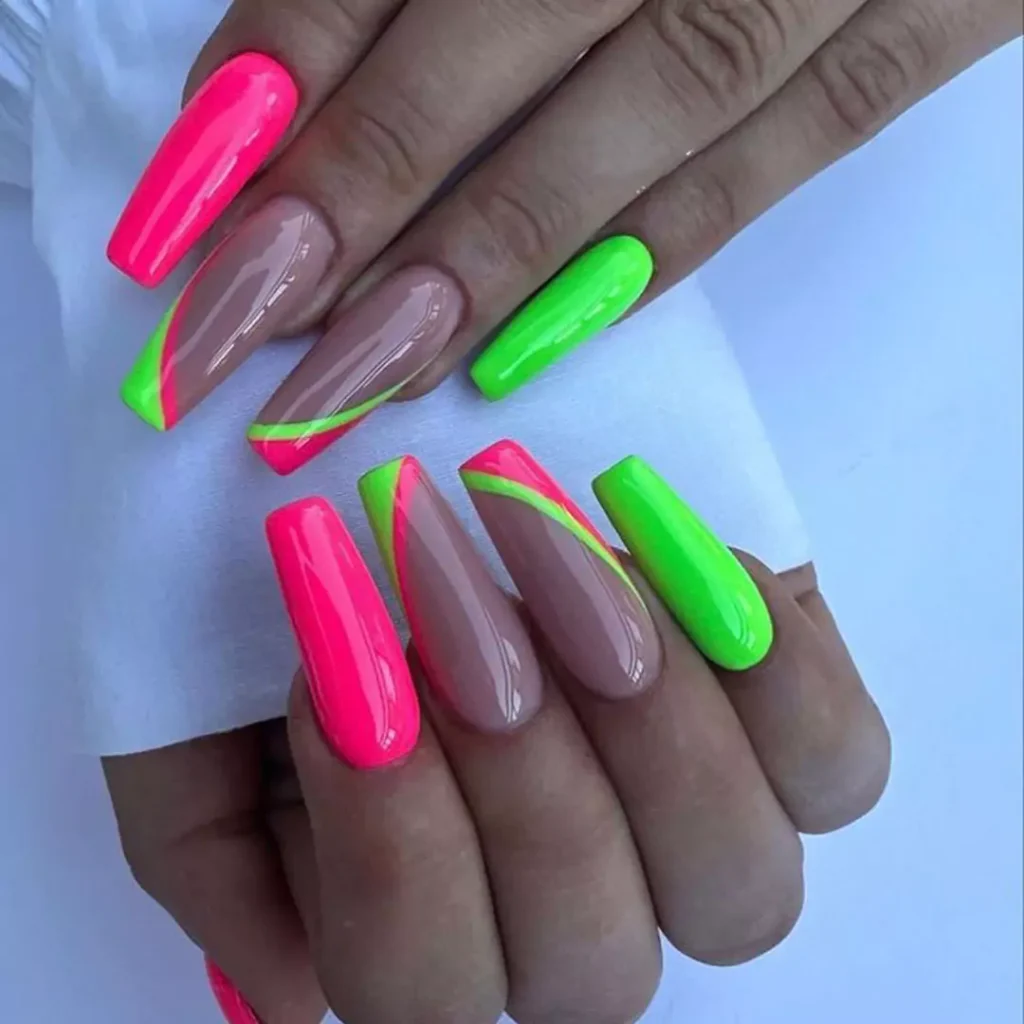 Deceptive Neon nail designs