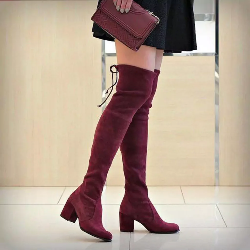 glamorous velvet thigh high boots for women 