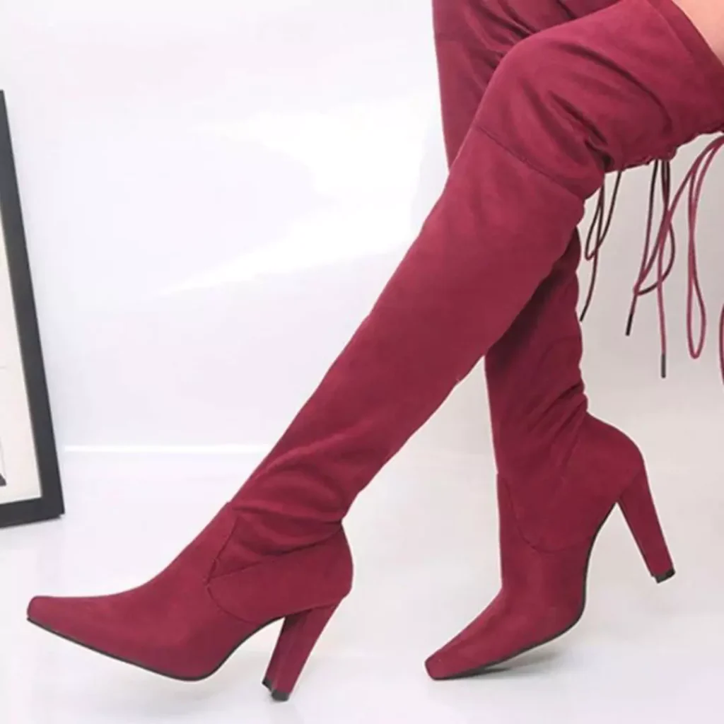 chic velvet thigh high boots for women 