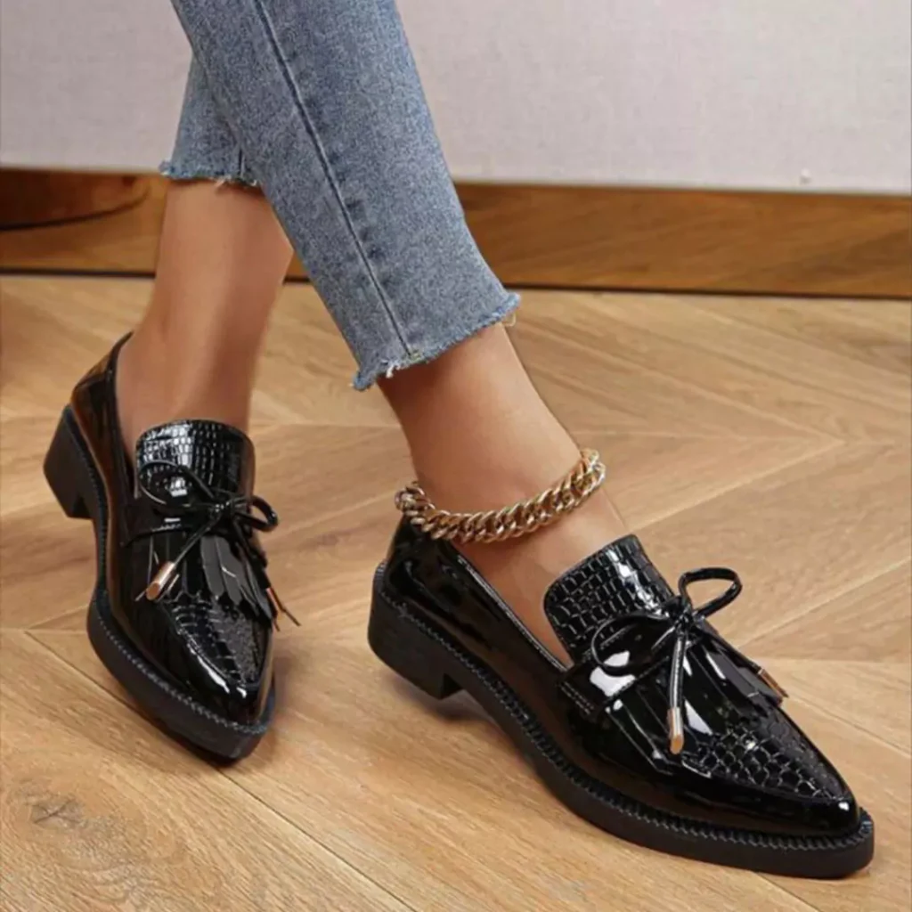 women's classy black college shoes