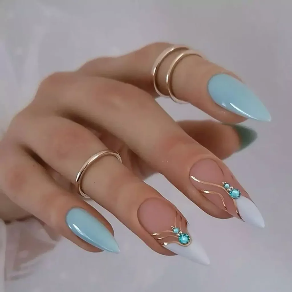 Modern blue nail designs