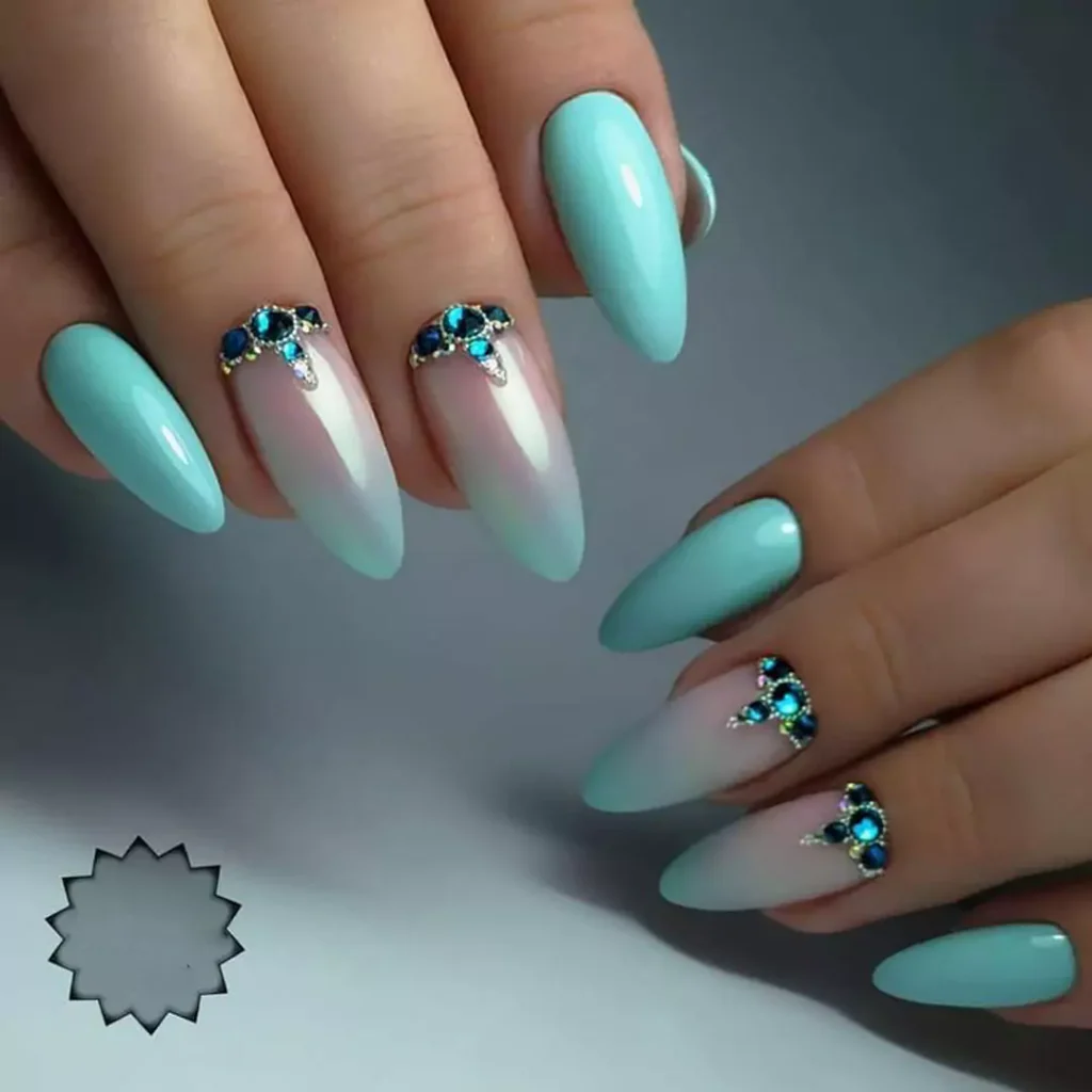 Attractive blue nail designs