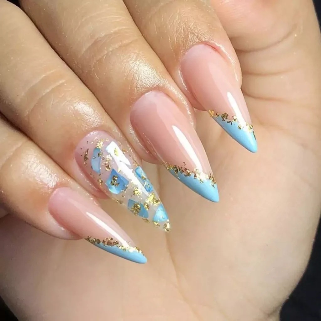 Eye-catching blue nail designs