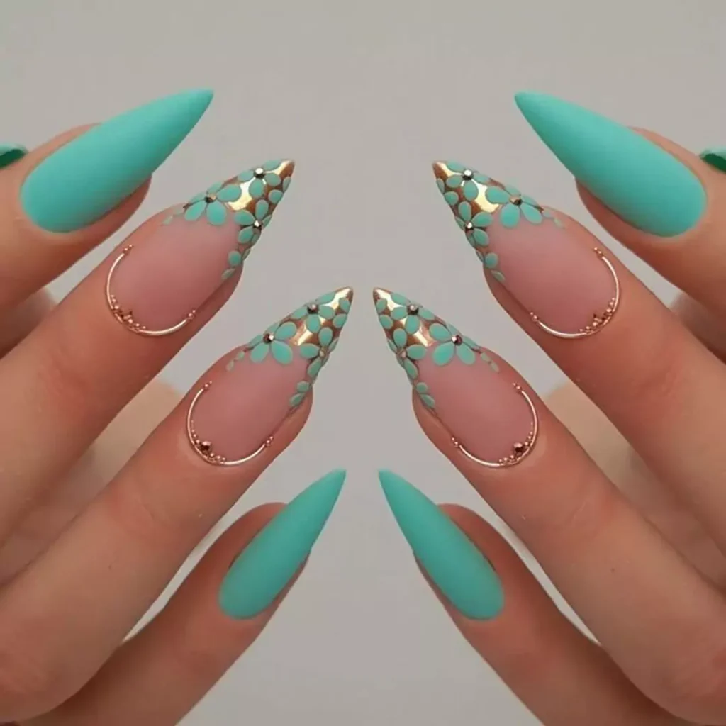 Stylish blue nail designs