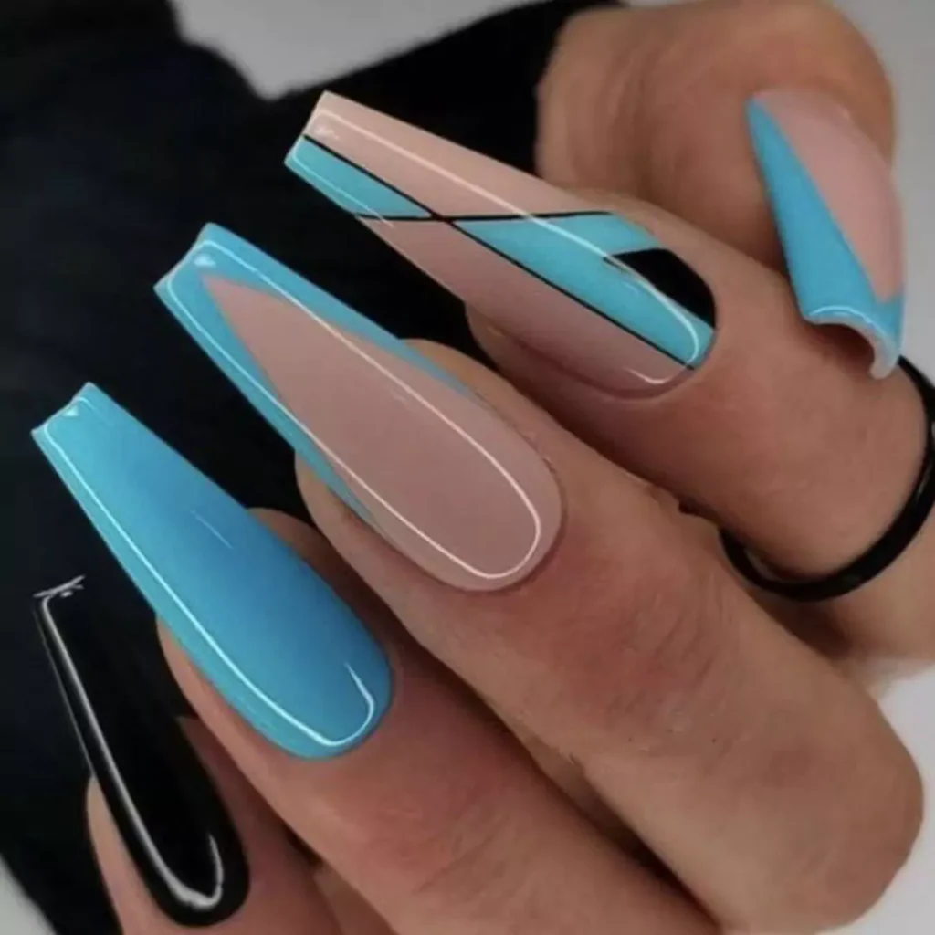 Stylish and special blue nail designs