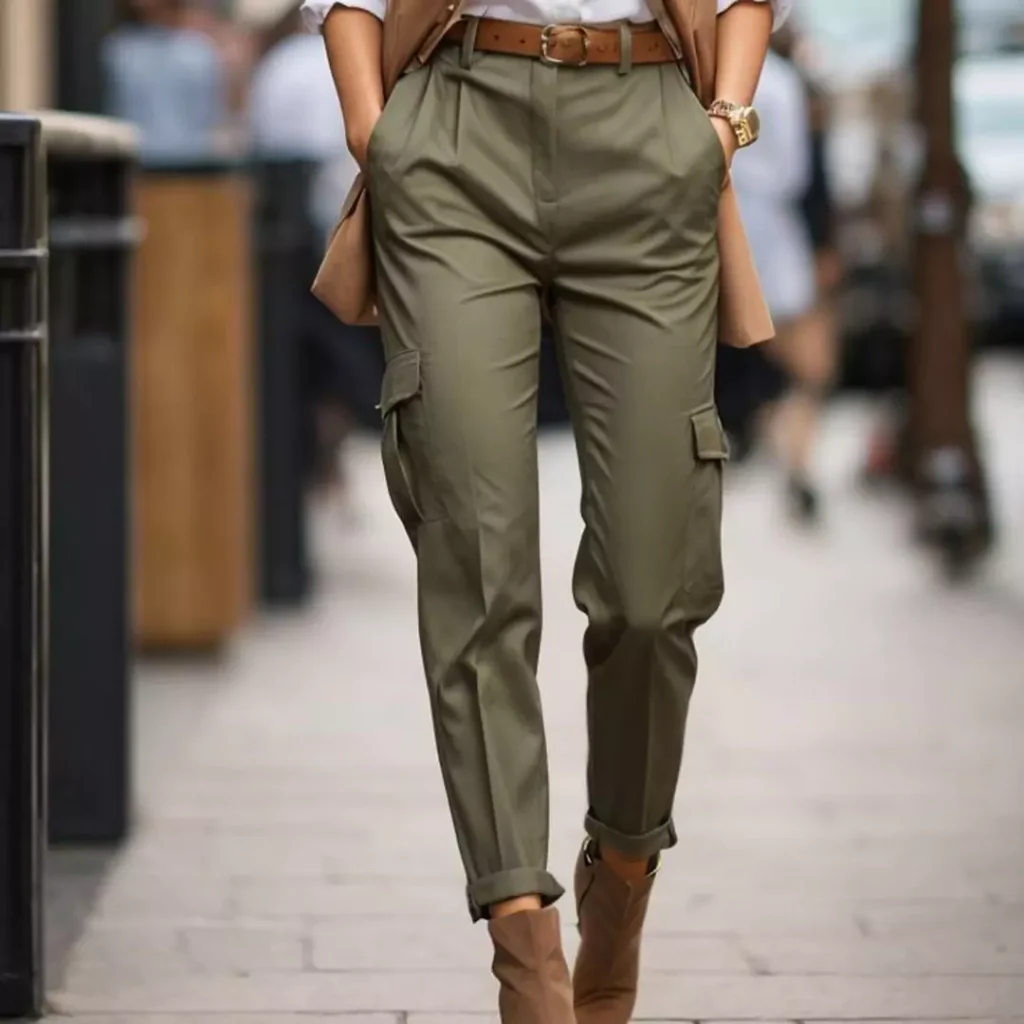 unique cargo pants outfit of women