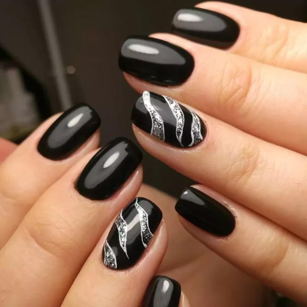 Stylish black nail designs