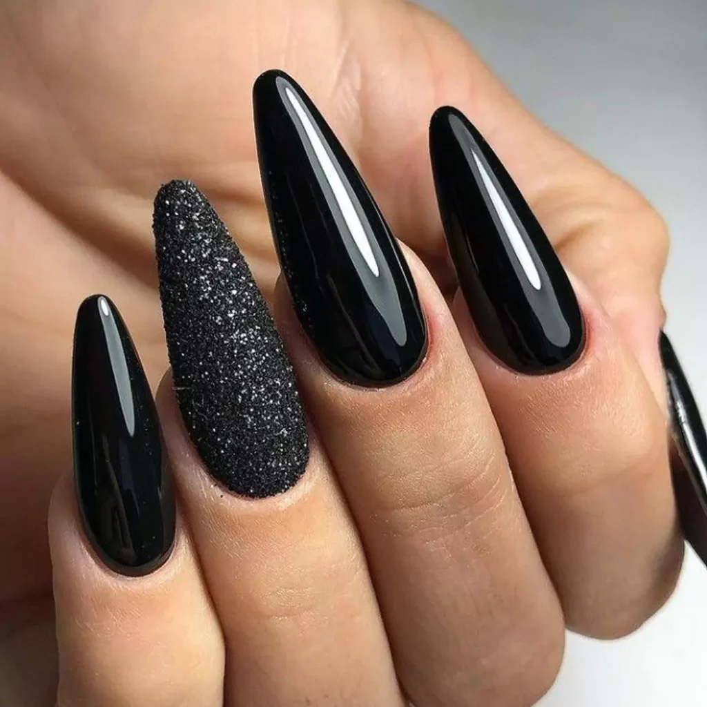 Modern black nail designs