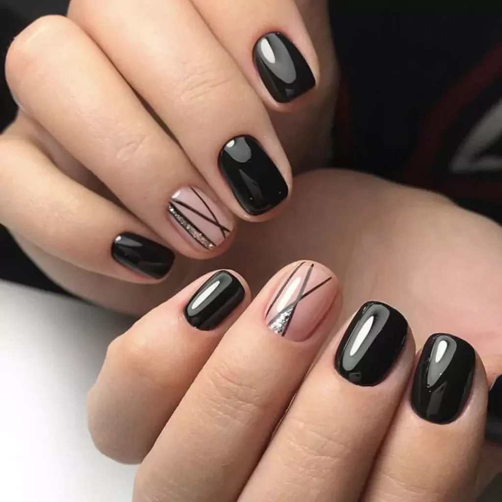 Attractive and special black nail designs