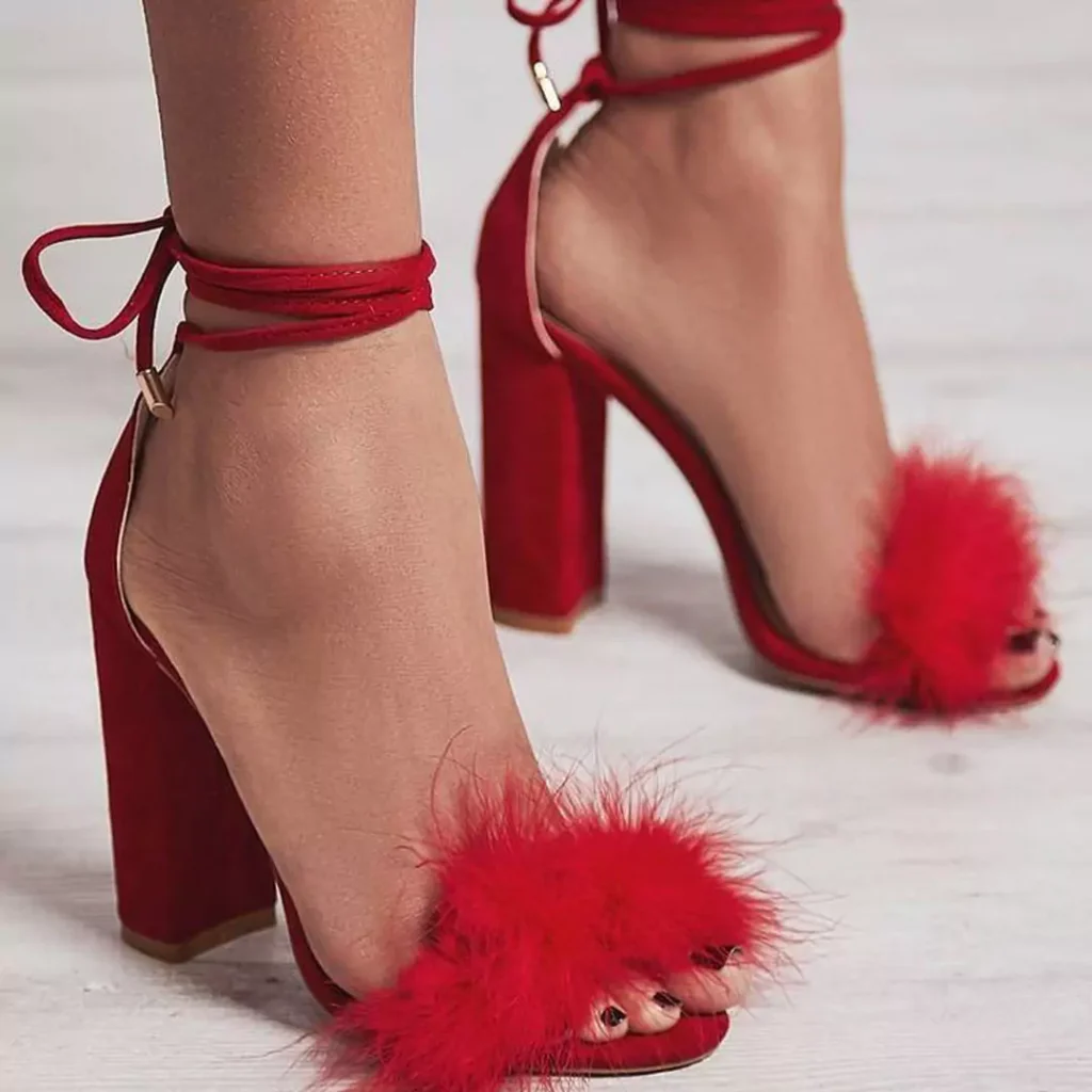 classy red high heels shoes