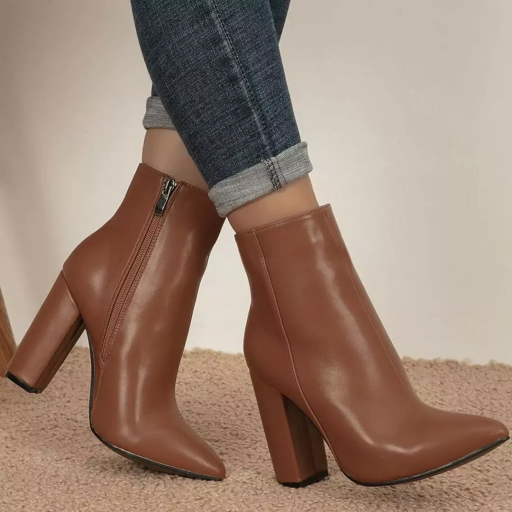 unique short brown boots for women 