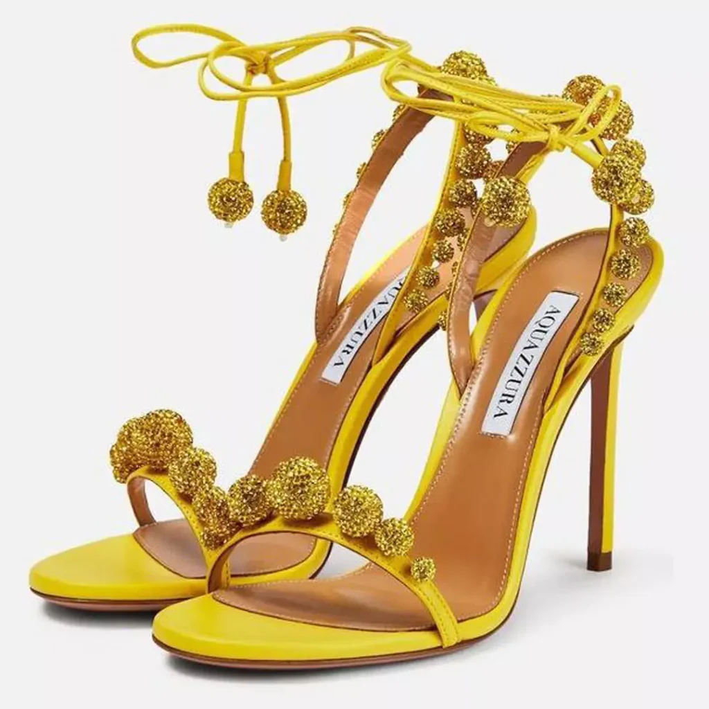 stylish yellow high heels 