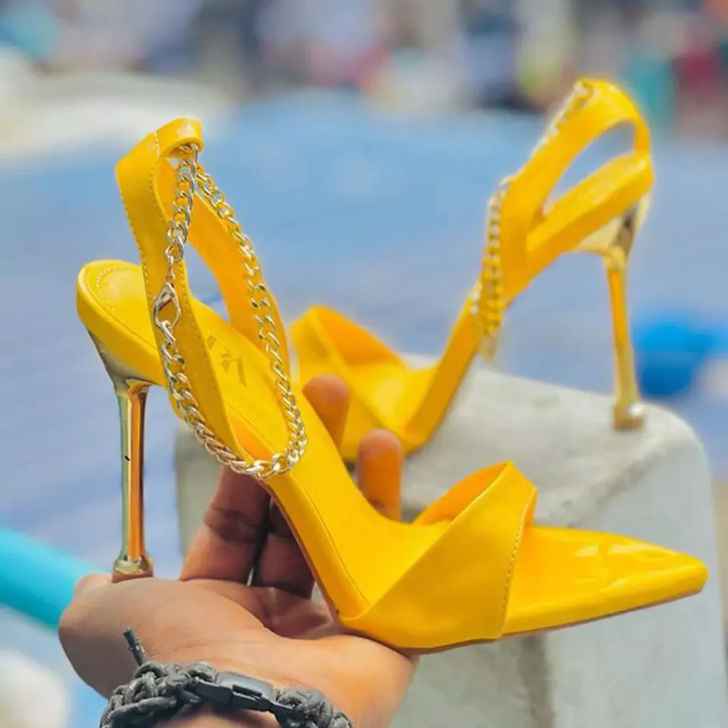 enchanting yellow high heels