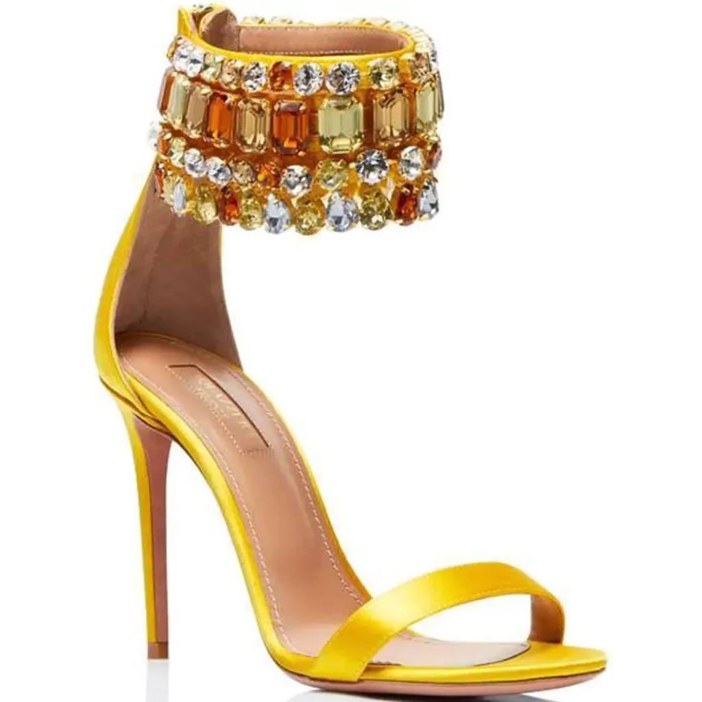 deceptive yellow high heels