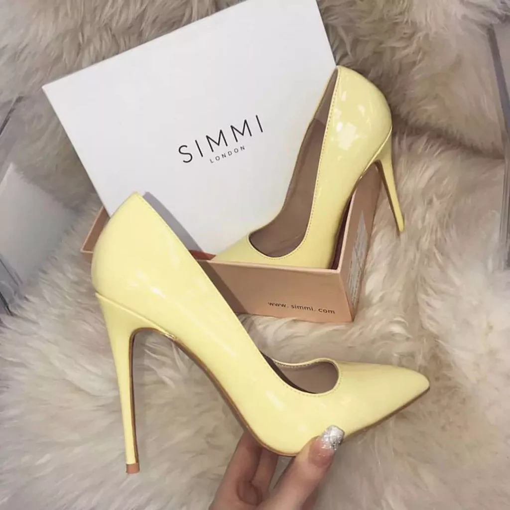 chic yellow high heels