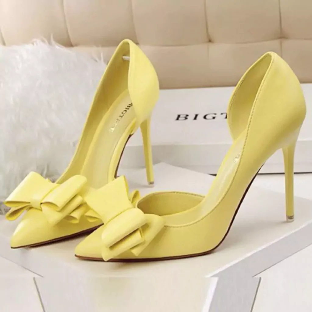 classy yellow high heels