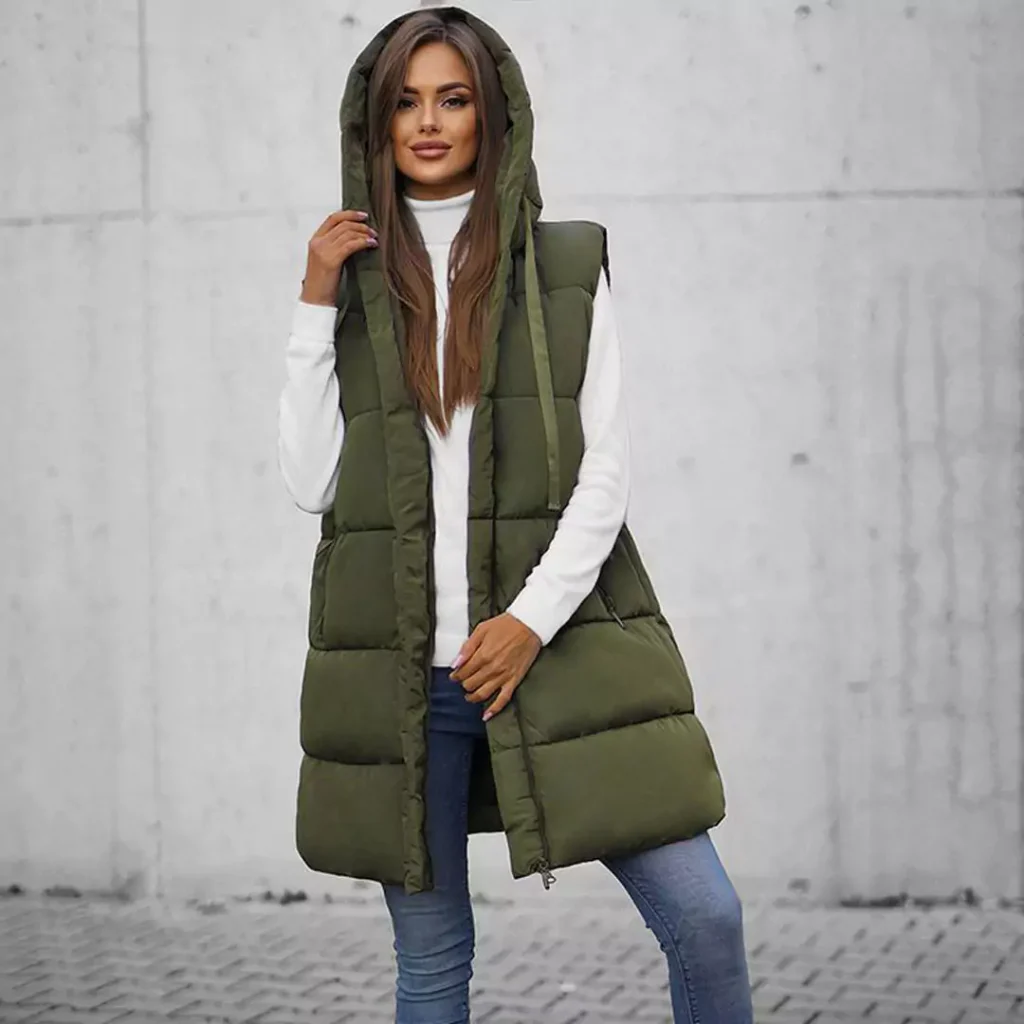 eye-catching puffer vest for women 