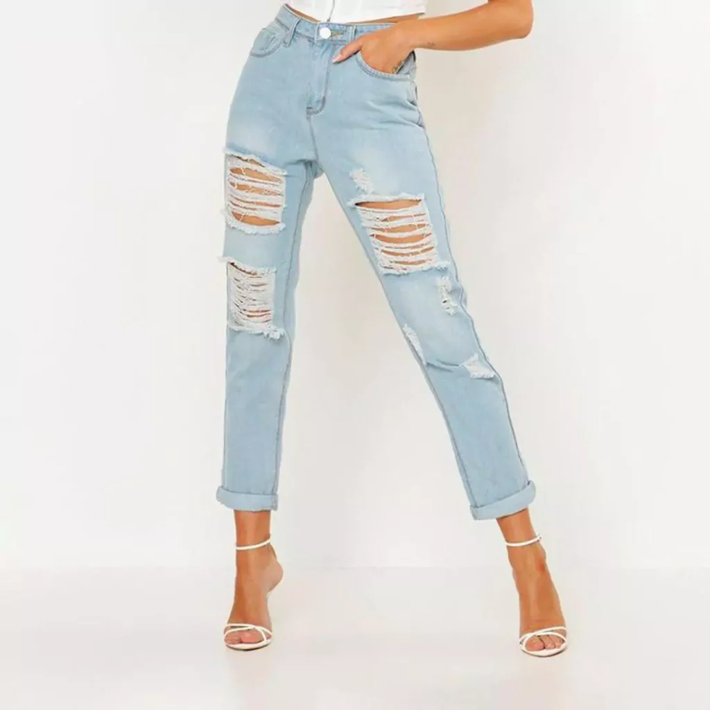 stylish Mom-style jean pants for ladies 