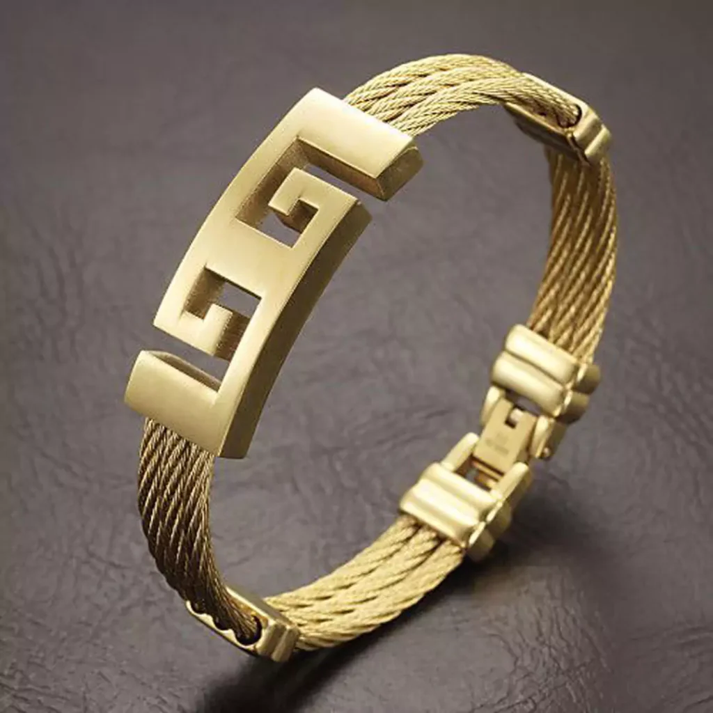 modern Versace men's gold bracelets