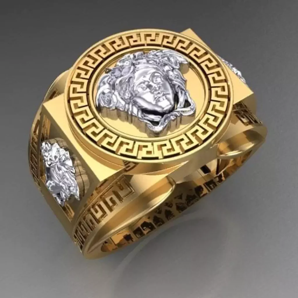 luxury Versace men's gold rings