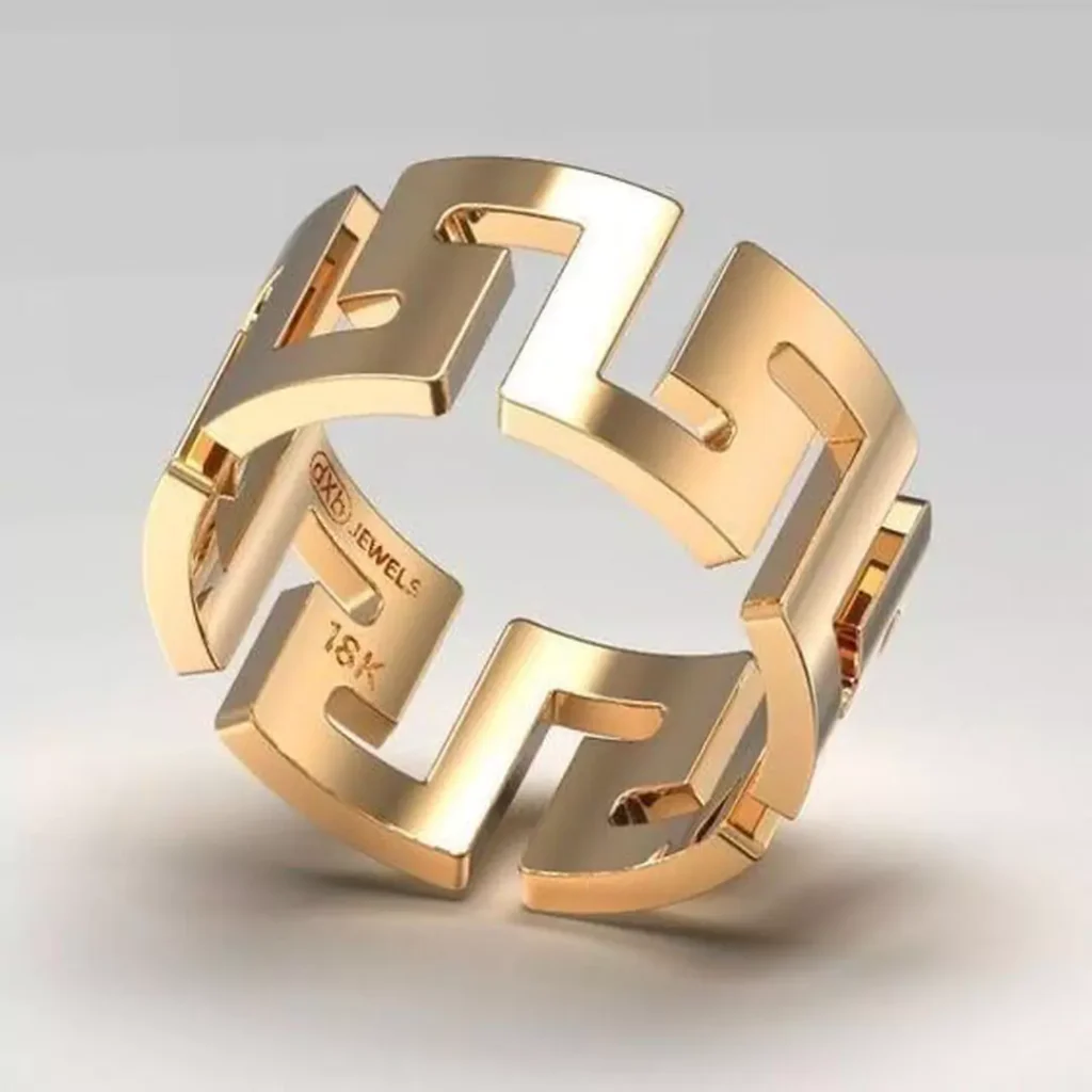 trendy Versace men's gold rings