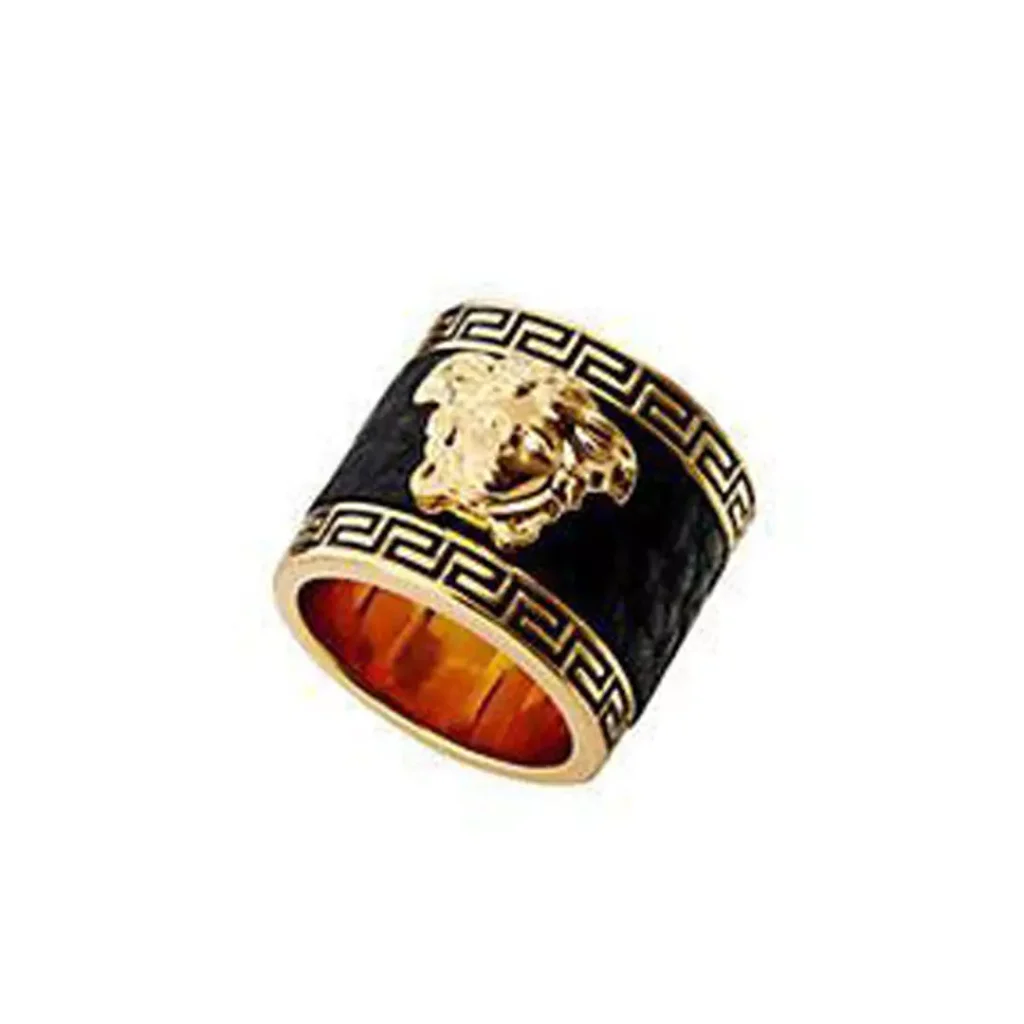 attractive Versace men's gold rings