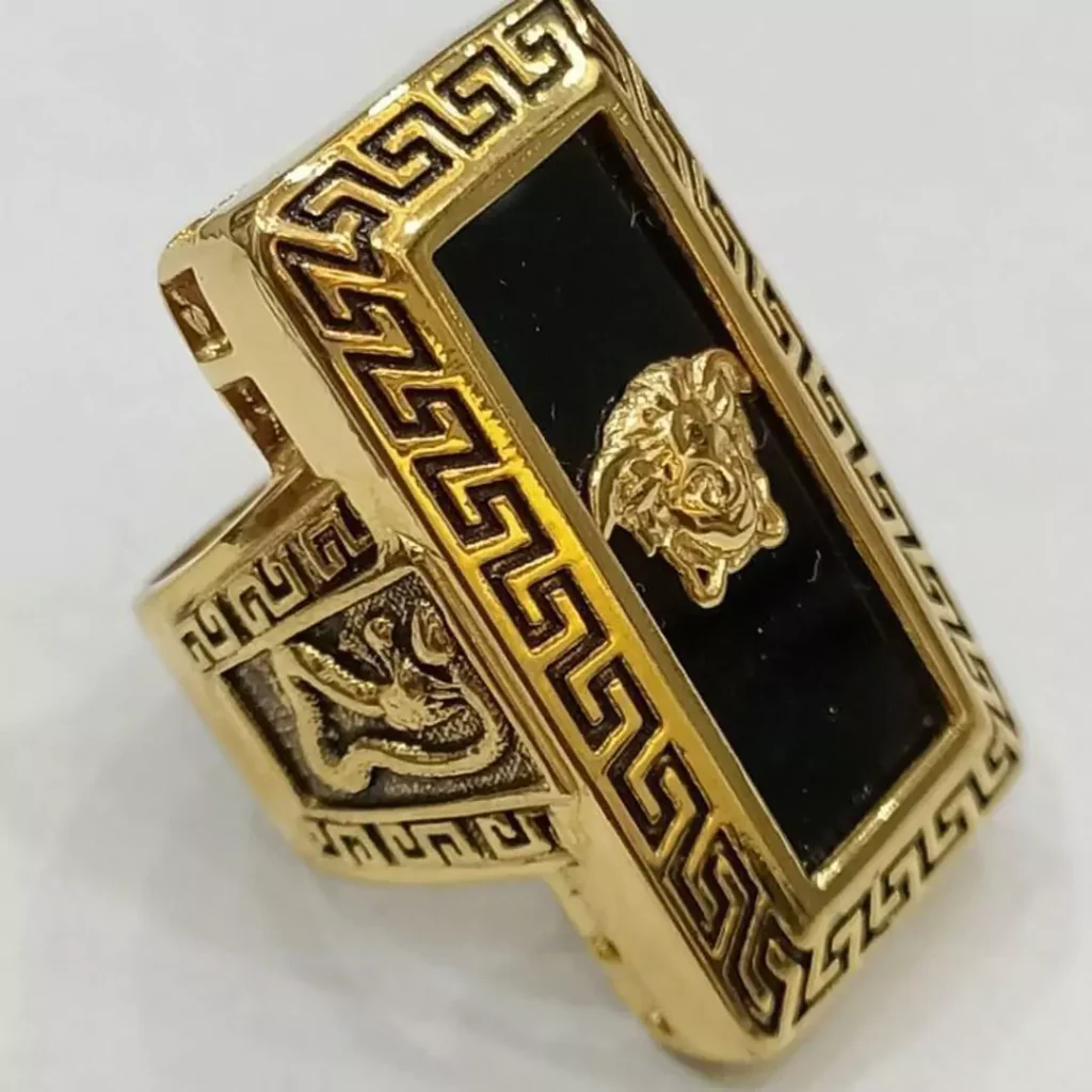 chic Versace men's gold rings